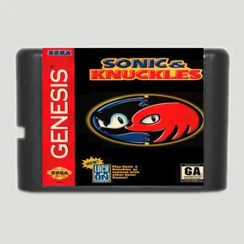 Sonic ve Knuckles 16 bit MD Oyun Kartı İçin Sega Mega Sürücü Genesis