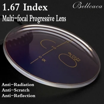 1.67 Endeksli Asferik Optik Çok Odaklı İlerici Reçete Lens Miyopi Lens Gözlük Anti-Radyasyon Yansıma 2 ADET BC010