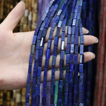 Doğal Taş Dikdörtgen Dağınık boncuk akik Lapis lazuli dize Boncuk Takı Yapımı için DIY Kolye Bilezik 4x13mm