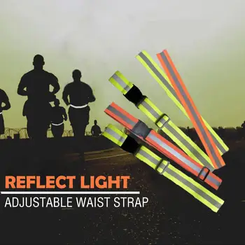 Kumaşlar Yüksek Görünürlük Yansıtıcı Emniyet Kemeri Emniyet yansıtıcı bant Sapanlar Gece Koşu Koşu Yürüyüş Bisiklet Malzemeleri
