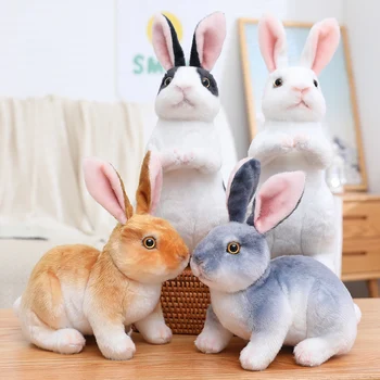 30 CM Simülasyon Tavşan peluş oyuncak Gerçekçi Hayvan Yaratıcı Bebek Aile Süs Yüksek Kalite çocuklar için doğum günü hediyesi