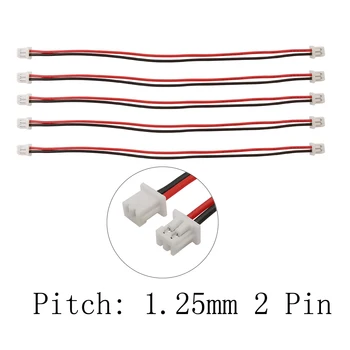 Mikro JST 1.25 mm 2 Pin Dişi dişi fiş konnektörü Pitch 1.25 mm 2P Terminal Konnektörleri Tel Kablolar İle 10/15/20 / 30CM