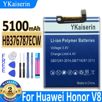 Huawei Onur Için 5100 mAh YKaiserin pil HB376787ECW V8 Yedek Bateria Ücretsiz Araçlar + Takip Numarası
