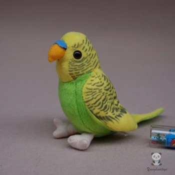 Simülasyon Muhabbet Kuşları peluş oyuncak Yeşil Süper Kawaii Papağan Bebek Çocuk Oyuncakları Hediyeler