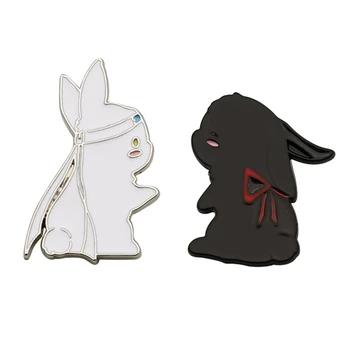 Yağ Evcilleşmemiş Tavşan Emaye Pin Sevimli Beyaz Tavşan Hayvan Rozetleri Broş sırt çantası Aksesuarları Yaka Pin Hediye Çocuklar için arkadaşlar