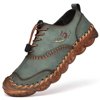 El yapımı Deri Erkek rahat ayakkabılar Lüks Marka Erkek Sneakers Nefes Slip-on Erkek Loafer'lar Klasik Moccasins Zapatillas Hombre