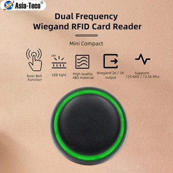 Mini Çift Frekanslı kart okuyucu RFID 125KHz Ve 13.56 MHz Wiegand 26 / 34 Çıkış Erişim Kontrol Sistemi kart okuyucu Kapı Zili İle