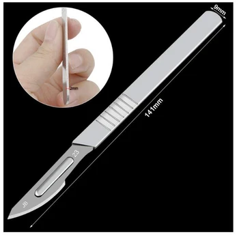 11 # 23 # Karbon Çelik Cerrahi Neşter Bıçakları DIY Kesme bıçak sapı Aracı PCB Tamir Gravür Hayvan Cerrahi Bıçak