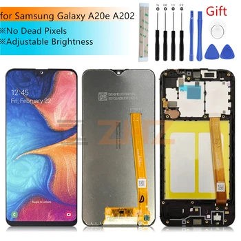Samsung Galaxy A20e lcd ekran A202 2019 dokunmatik ekranlı sayısallaştırıcı grup SM-A202F / DS ekran yedek Parça Tamir
