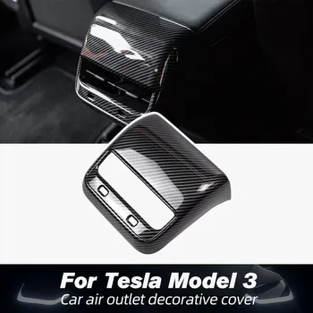 Model3 Araba Karbon Fiber ABS Arka Hava Firar Çıkışı Kapak Trim Tesla Modeli 3 2017-2022 İç Aksesuarları