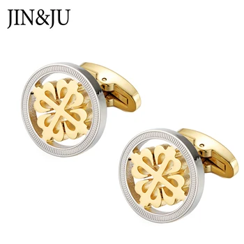 JIN & JU Resmi Düğün Kol Düğmeleri Gömlek Mens İçin Lüks Kaliteli İş Kol Düğmeleri Moda Adam Takı Relojes Gemelos Camisa