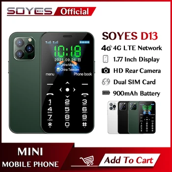 SOYA D13 Orijinal Cep telefon çift sım 4G LTE Mini Cep Telefonu Öğrenci 900mAh Tip-C SOS Küçük Cep Telefonu çocuk İçin Hediye VS XS11