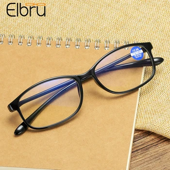 Elbru Anti Mavi okuma gözlüğü Şık Rahat Erkekler Ve Kadınlar İçin HD Reçine TR90 Lens Presbiyopik Gözlük + 1.0 ila + 3.5