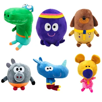 6 adet / takım Hey Duggee Peluş Yavru Köpek peluş oyuncak Gergedan Wombat Timsah Hippo çocuk TV Animasyon Dolması peluş oyuncak