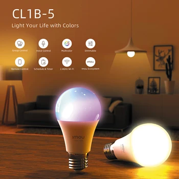 IMOU B5 ampul akıllı kontrol lambası E27 taban kısılabilir ışık Led lamba Bombilla renkli değişen ampul Led 220-240V 9W dekoratif ev