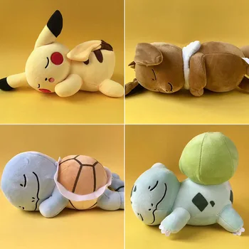 Yastık 20cm Sevimli Pokemon peluş oyuncak Karikatür Anime Pikachu Ibu Bubaso Sincap Uyku Poz Peluş Bebek Satın Hediye kız Arkadaşı için