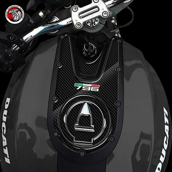 3D Karbon görünümlü Motosiklet Gaz Cap Sticker Tankı Ped Koruyucu Fit Ducati Canavar 796 2008-2014 için