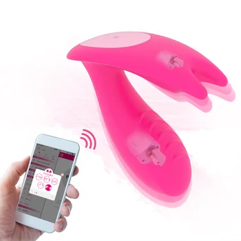 APP Bluetooth Çift Vibratör Sihirli Hareket Külot Uzaktan Kumanda G-Spot Klitoris Masajı Tavşan Giyilebilir Seks Oyuncak kadın için