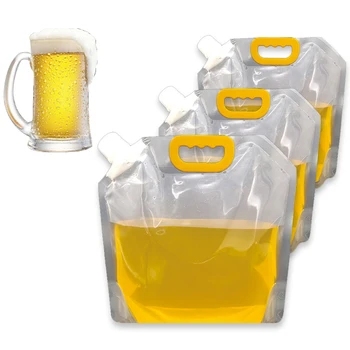 1.5 / 3 / 5L Kamp İçme Çantası Bira saklama çantası Şeffaf Katlanabilir Yürüyüş Piknik Pişirme Suyu Kovası Açık Araçları Taşınabilir