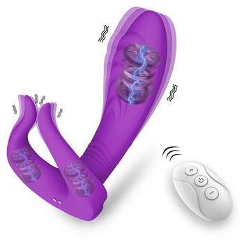 Kablosuz Vibratör Yapay Penis Çiftler için Çift Penetrasyon Klitoris Stimülatörü G-Spot Penis Uzaktan Kumanda Seks Oyuncakları Yetişkinler için 18