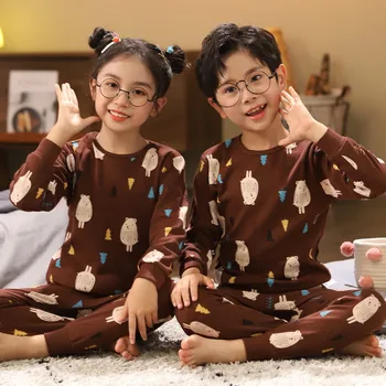 Çocuklar Noel Pijama Çocuk Kış Pijama Bebek pamuklu giysiler Setleri Erkek Kız Hayvan Pijama Pijama Infantil Kıyafeti