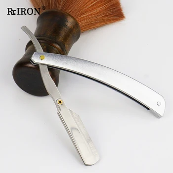 RIRON Profesyonel berber jileti Tıraş Ve Epilasyon Tıraş Makinesi Erkekler İçin Paslanmaz Çelik Düz Sakal Tıraş Bıçakları