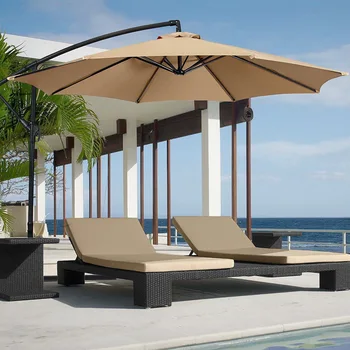 2/2.7 / 3M Plaj Altıgen Güneşlik Şemsiye Kapağı Açık Bahçe Su Geçirmez UV Güneşlik Gölgelik Olmadan şemsiye Standı