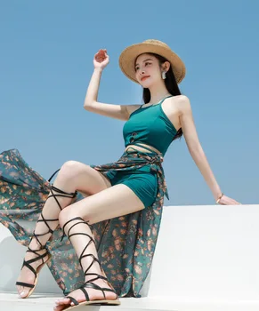 Kadınlar Seksi Mayo 2022 Rahat Baskı Kore Tarzı Push Up Mayo Bandaj Üç Parçalı Plaj Yaz bikini seti