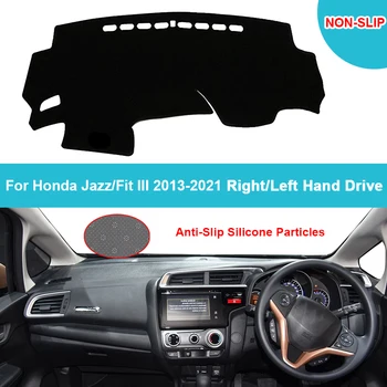 Flanel Süet Polyester Araba Dashboard Kapak Dash Mat Honda Jazz Fit III 2013-2021 Dashmat Halı Pelerin Araba Halı Koruyucu