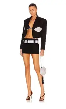KLEEZY Yeni Şık kadın İki Adet Set Düğmeleri Kırpma Üst Mini Etek Seti Zarif Giyim Vestido Moda Bandaj Etek Takım Elbise