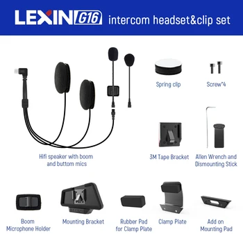 LEXİN LX-G16 interkom kulaklık ve klip seti tam / yarım kask