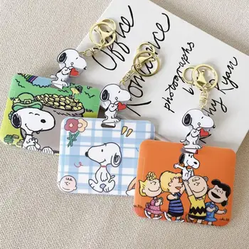 Karikatür Anime Snoopys kimlik kartı tutucu bozuk para cüzdanı Öğrenci Yemek Kartı Kapağı okul çantası Kolye Anahtarlık Doğum Günü Hediyeleri Çocuk Oyuncakları