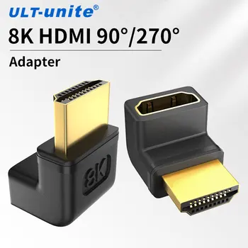 90 Derece HDMI adaptörü 8K HDMI Erkek HDMI dişi adaptör 270 Derece Açı Genişletici Kablo Dönüştürücü Bilgisayar Ana Duvar TV