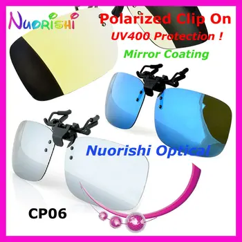 20 adet Renkli Ayna Kaplama Polarize Klip TAC Lens ile UV400 Ücretsiz Kargo CP06