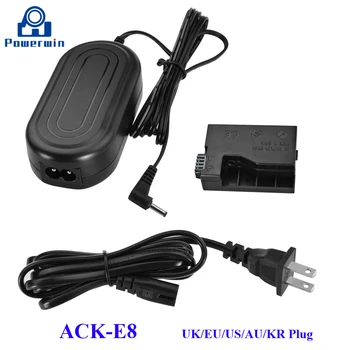 Powerwin ACKE8 ACK E8 ACK-E8 Kamera Adaptörü AC Güç Kaynağı Kukla Pil CA-PS700 DR - E8 DC Çoğaltıcı Kiti için T5i T4i 700D Öpücük X6