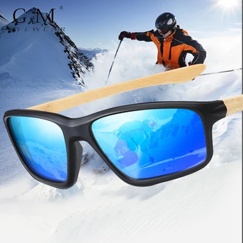 G M kayak gözlüğü Dağ kayak gözlüğü kar araci kış sporları gözlük kar gözlük Bisiklet bambu ahşap güneş gözlüğü b6001