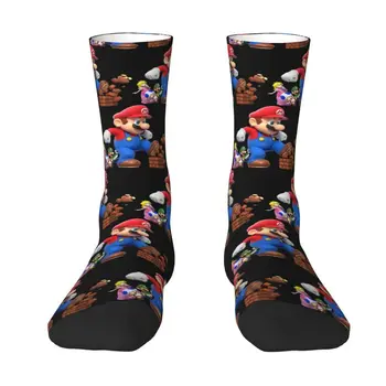 Video oyunu Erkek Mürettebat Çorap Unisex Kawaii Süper Marios Oyun İlkbahar Yaz Sonbahar Kış Elbise Çorap