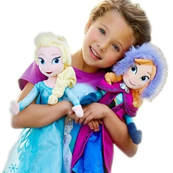 50 CM Dondurulmuş Anna Elsa Bebekler Kar Kraliçesi Prenses Anna Elsa oyuncak bebekler Dolması Dondurulmuş Peluş Çocuk Oyuncakları Doğum Günü noel hediyesi