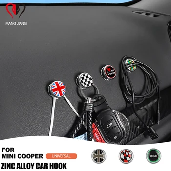 1 ADET Mini Cooper İçin Araba İç Sticker Raptiye Kablo Anahtar Alaşım Kanca Tutucu Depolama Klip F56 F60 R56 R60 Oto Aksesuarları