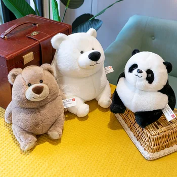 25/33cm Kutup Ayısı Panda Peluş Bebek Bebek Sevimli Hayvan Pamuk Dolması Ev Yumuşak oyuncaklar Uyku Arkadaşı Doldurulmuş Oyuncaklar Hediye Kawaii