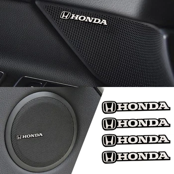 Araba Styling Alüminyum 3D Metal Hoparlörler Ses Stereo Süslemeleri Çıkartmalar Honda Civic Crv Fit Caz EG Accord 7 Şehir Vezel Bonda
