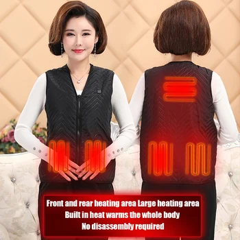Isıtmalı yelek erkekler kadınlar yıkanabilir ısıtma yelek termal sıcak giyim 7 ısıtma bölgeleri Usb ısıtmalı açık yelek ısıtmalı ceket