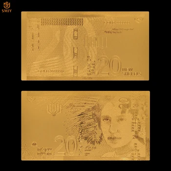 Yeni Ürün 2018 İsrail Para Birimi Kağıt 20 Yeni Şekel Para Altın Banknot Kağıt Koleksiyonları