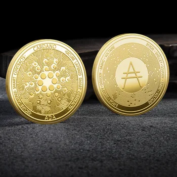 Cardano Sikke ADA Sikke Altın, Gümüş Kaplama Fiziksel Metal Kripto ADA Sikke Plastik Kasa hatıra parası Sanat Koleksiyonu için