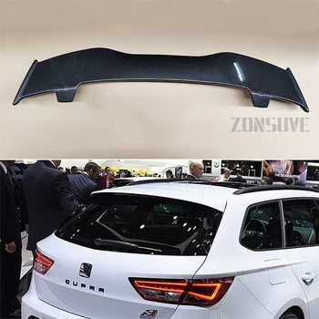Kullanım İçin Koltuk leon 2014-2018 Spoiler 3D 5 Kapı ABS Plastik Karbon Fiber Bak Hatchback Çatı Arka Kanat Aksesuarları