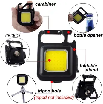 Çok fonksiyonlu Parlama COB ışıklı anahtarlık USB Şarj Acil Durum Lambaları LED Manyetik Onarım Çalışmaları Açık Kamp balıkçı ışığı