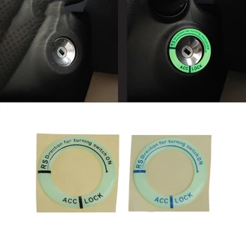 Araba Glow Anahtarlık Delik Sticker Lumunous Kontak Anahtarı Kapağı Motosiklet Çıkartması # 1 # kui