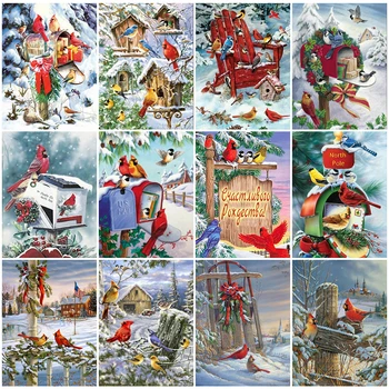Evershine Elmas Nakış Noel 5D Elmas Boyama Karikatür Tam Kare Mozaik Boncuklu Kuş Rhinestones Sanat El Yapımı Hobi