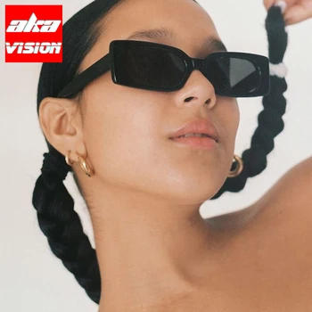 AKA GÖRÜŞ 2021 Kare Retro Güneş Kadınlar Lüks Marka Gözlük Kadın Tasarımcı Gözlük Kadınlar / Erkekler Lentes De Sol Mujer UV400