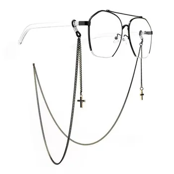 Metal Gözlük Zinciri Unisex siyah renkli güneş gözlükleri Kordon Çapraz Çiçek Kolye Gözlük Zincirleri Gözlük Tutucu чепочка